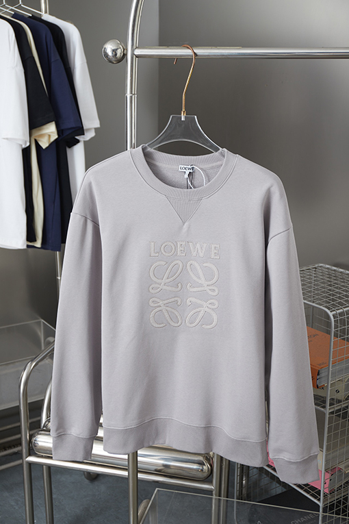 ロエベスーパーコピー 新しい刺繍ロゴパターンクルーネックパーカー