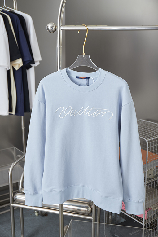ルイヴィトンコピー 新しい刺繍アルファベットプルオーバーラウンドネックパーカー