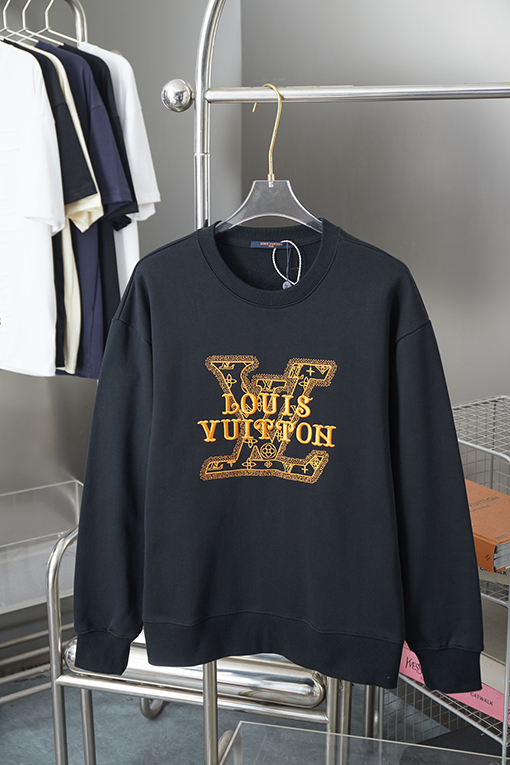 ルイヴィトン 新しい刺繍アルファベットプルオーバーラウンドネックパーカー