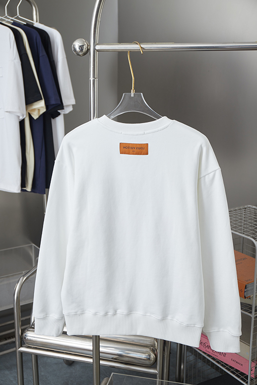 ルイヴィトン 新しい刺繍アルファベットプルオーバーラウンドネックパーカー