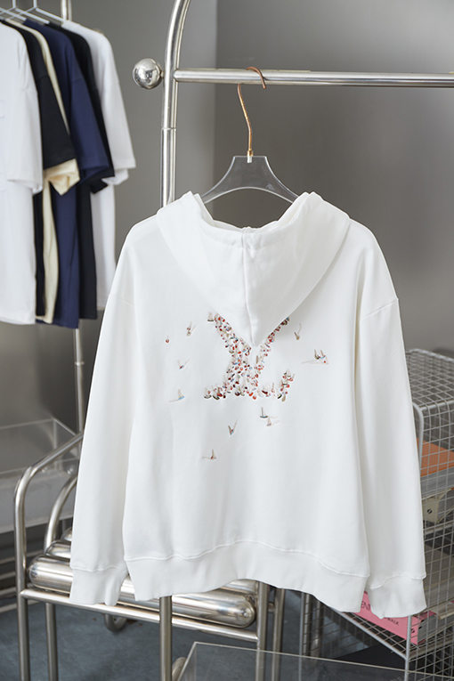 ルイヴィトンスーパーコピー 新しい刺繍セーリングパターンフード付きパーカー