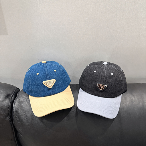 プラダコピー クラシックなパッチワークデニムベースボールキャップ