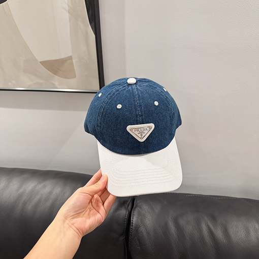 プラダコピー クラシックなパッチワークデニムベースボールキャップ