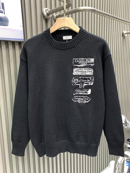 ディオール Archives Labels 新しい標本刺繍ラウンドネックセーター
