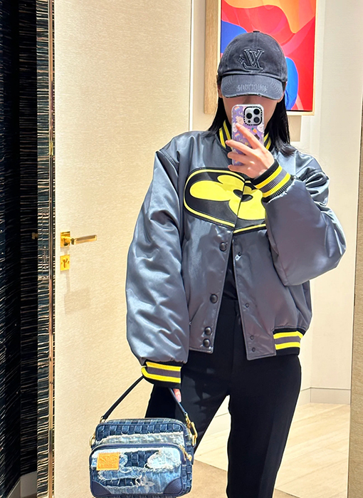 ルイヴィトン ファッショナブルな花のベースボールジャケット