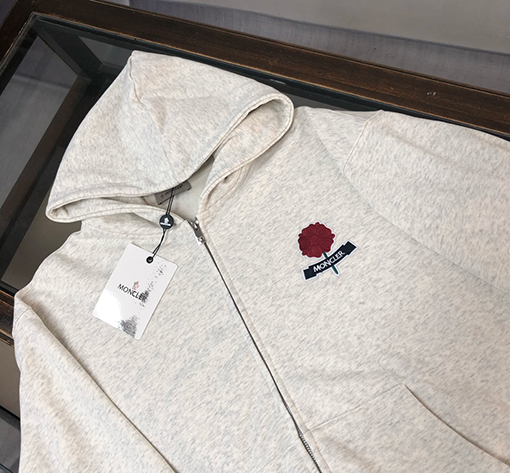 モンクレール クラシックロゴロゴ刺繍フラワーフード付きジッパーパーカー