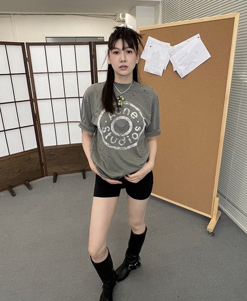 アクネストゥディオズ ファッション古着プリント半袖Tシャツ