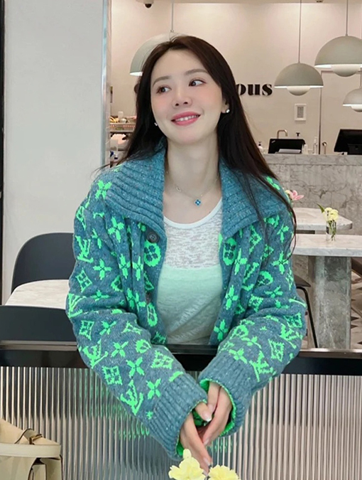 ルイヴィトン グリーンガーゼウールコート