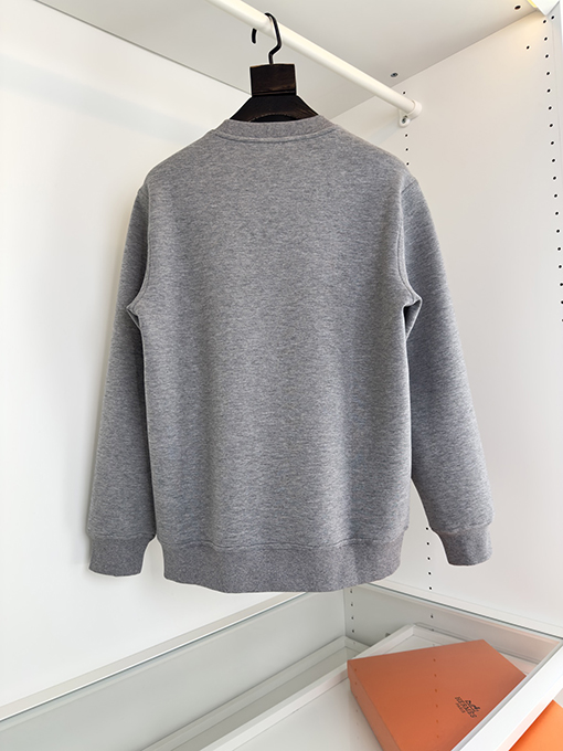 エルメス サドルネイルディテール刺繍クルーネックパーカー