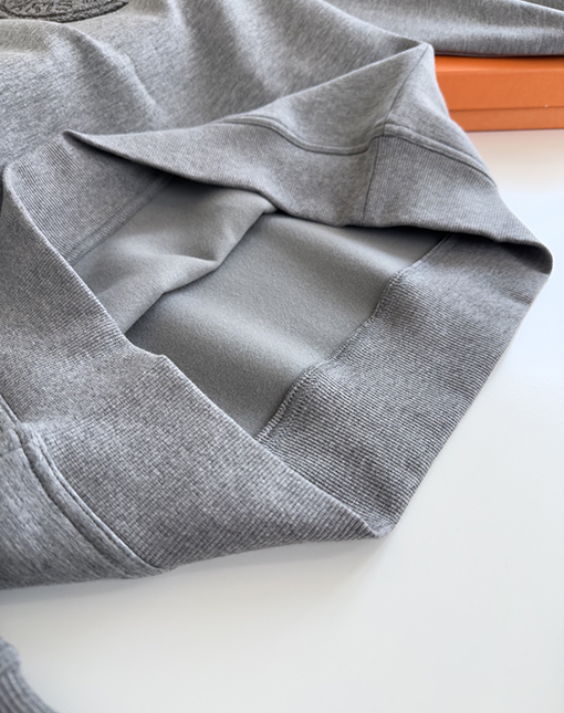 エルメス サドルネイルディテール刺繍クルーネックパーカー
