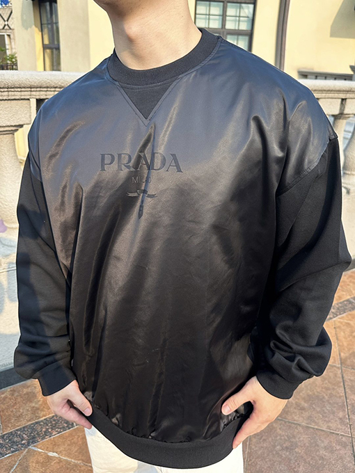 プラダ Prada Milano ステッチクルーネックパーカー