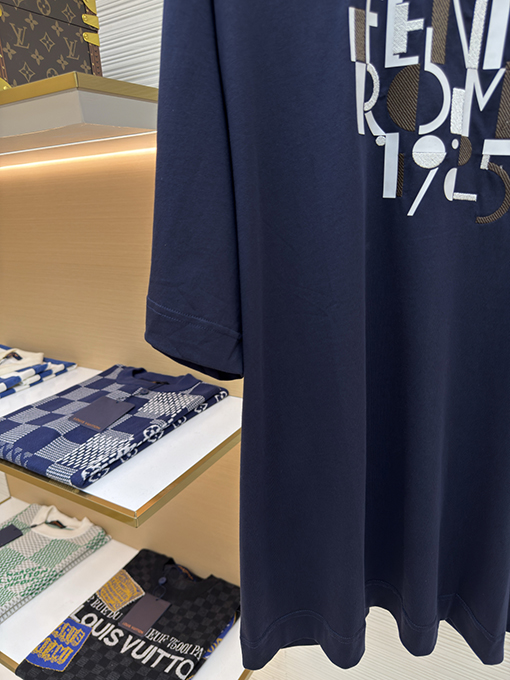 フェンディ FENDI Roma 1925 アルファベットプリント刺繍半袖Tシャツ