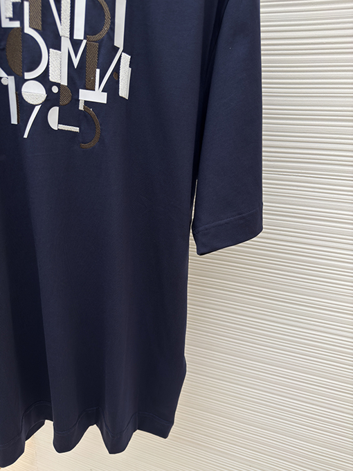 フェンディ FENDI Roma 1925 アルファベットプリント刺繍半袖Tシャツ