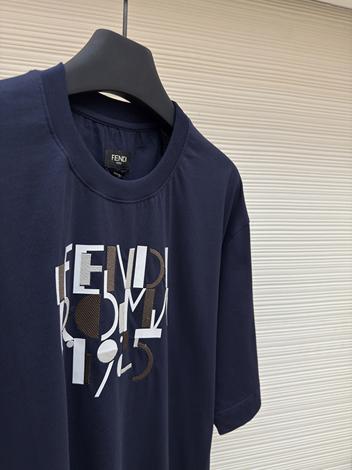 フェンディ FENDI Roma 1925 アルファベットプリント刺繍半袖Tシャツ
