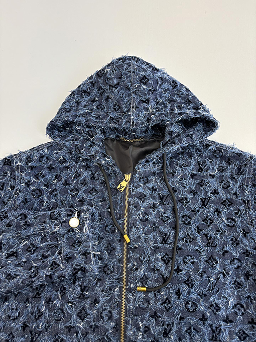ルイヴィトン フード付き開花フリンジデニムジャケット