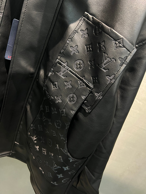 ルイヴィトン LV 高バージョンのステッチモノグラムエンボスレザージャケット