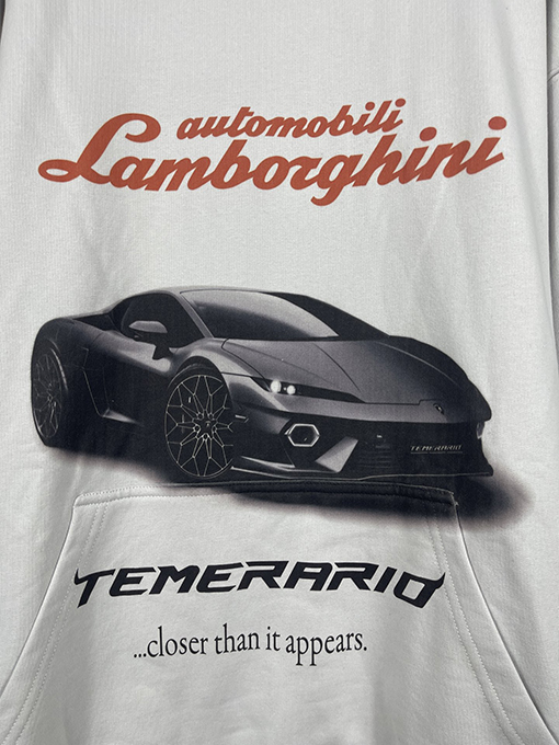 バレンシアガ Lamborghini 新しいコラボレーションモデルのストレートプリントフード付きパーカー