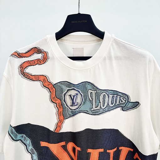 ルイヴィトン デジタルプリント半袖Tシャツ
