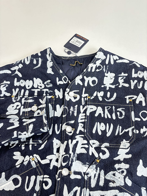 ルイヴィトン Nigo コラボレーションVネックグラフィティデニムジャケット