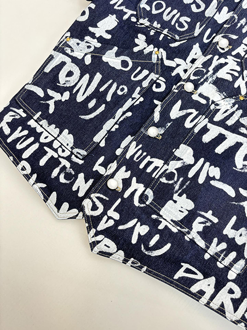 ルイヴィトン Nigo コラボレーションVネックグラフィティデニムジャケット