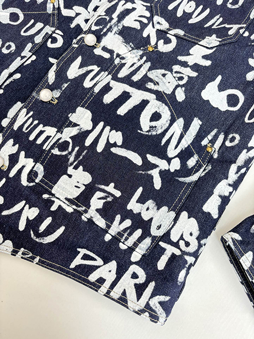 ルイヴィトン Nigo コラボレーションVネックグラフィティデニムジャケット