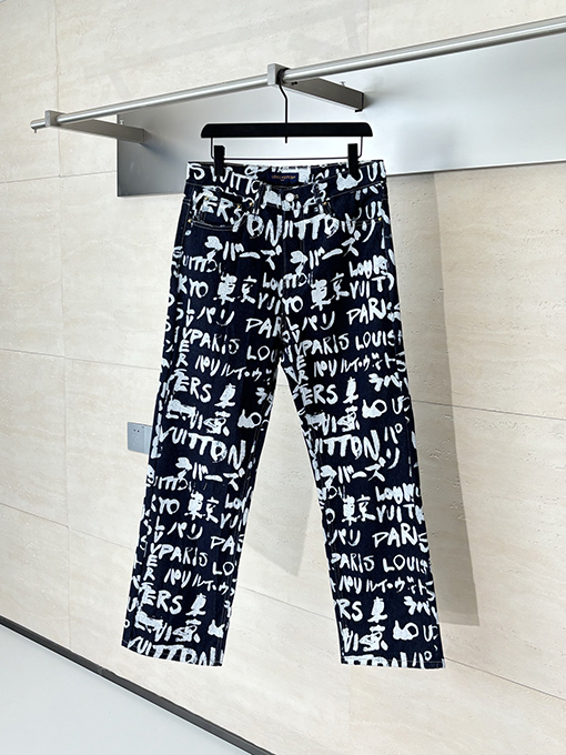 ルイヴィトン Nigo コラボレーショングラフィティデニムストレートレッグパンツ