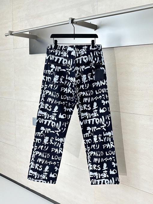 ルイヴィトン Nigo コラボレーショングラフィティデニムストレートレッグパンツ
