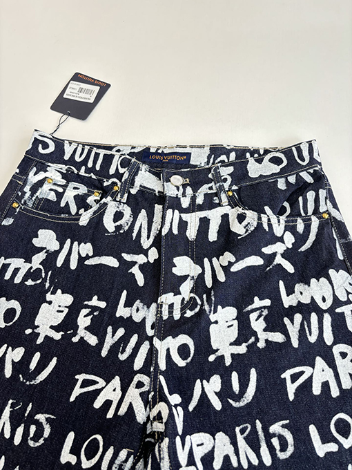 ルイヴィトン Nigo コラボレーショングラフィティデニムストレートレッグパンツ
