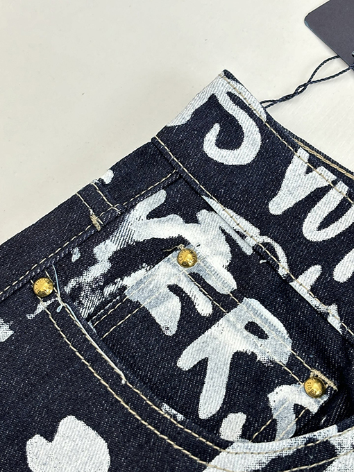 ルイヴィトン Nigo コラボレーショングラフィティデニムストレートレッグパンツ