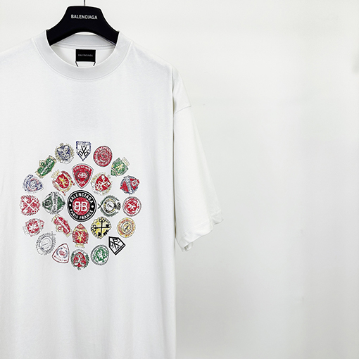 バレンシアガコピー Balenc1aga アートプリントヴィンテージ半袖Tシャツ