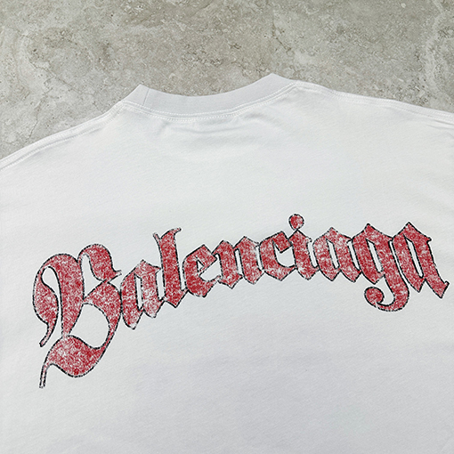 バレンシアガコピー Balenc1aga アートプリントヴィンテージ半袖Tシャツ