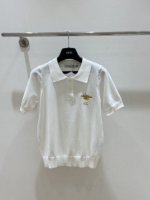 ディオールスーパーコピー リトルビー CD 刺繍プリント半袖Tシャツ