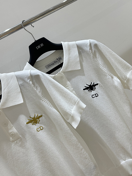 ディオールスーパーコピー リトルビー CD 刺繍プリント半袖Tシャツ