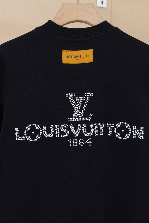 ルイヴィトン LV レタードスパンコールラインストーンロングスリーブ長袖シャツ