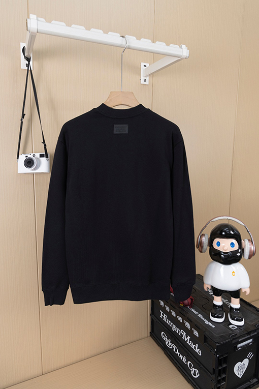バーバリーコピー クラシックチェック柄ポケットレザーラベルクルーネックパーカー