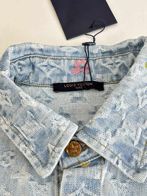 ルイヴィトン Tyler コラボレーションのカラフルなジャカードデニムシャツ