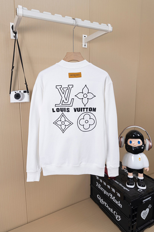 ルイヴィトン LV 背中に小さなロゴの刺繍ラウンドネックのスパーカー