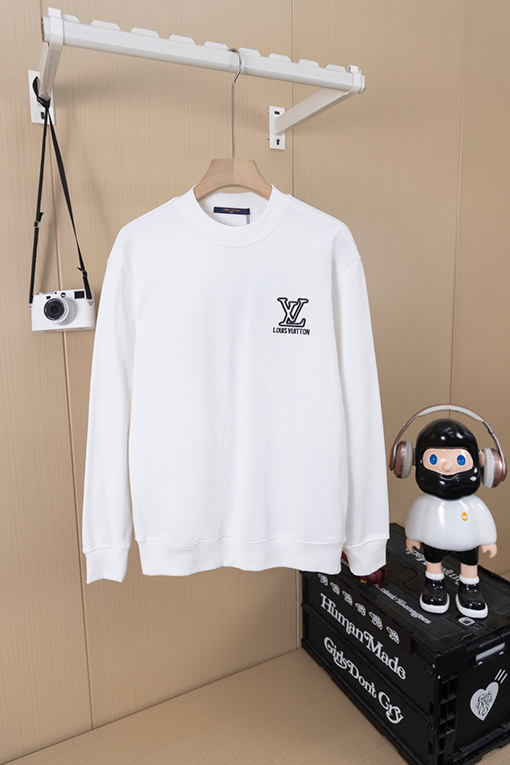 ルイヴィトン LV 背中に小さなロゴの刺繍ラウンドネックのスパーカー