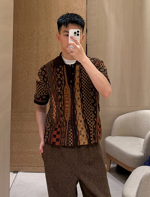 ルイヴィトン Nigo コラボレーションニット半袖ポロシャツ