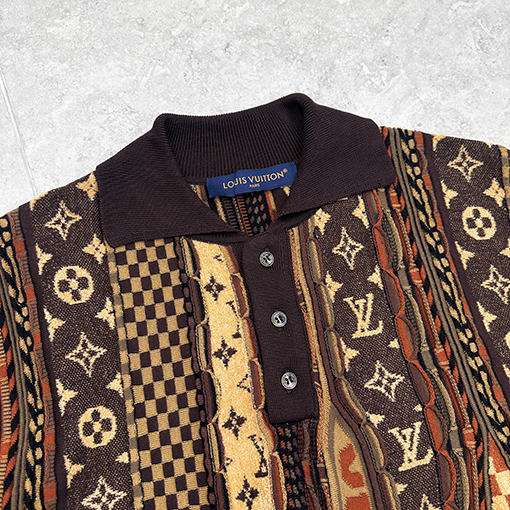 ルイヴィトン Nigo コラボレーションニット半袖ポロシャツ