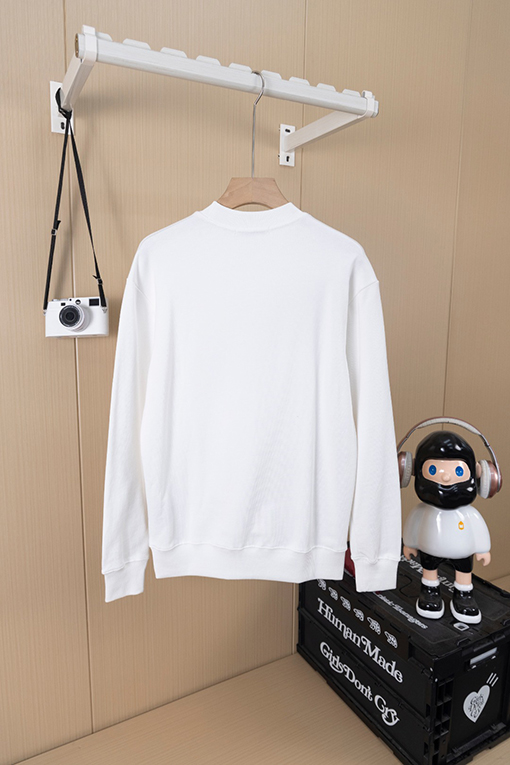 ディオール デニムパッチワークとロゴ刺繍クルーネックスパーカー