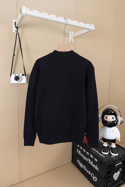 ディオール デニムパッチワークとロゴ刺繍クルーネックスパーカー