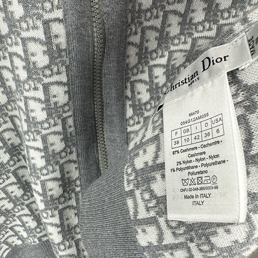 ディオール Christian Dior ジャカードフード付きリバーシブルジップアップカーディガン