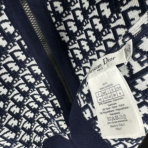ディオール Christian Dior ジャカードフード付きリバーシブルジップアップカーディガン