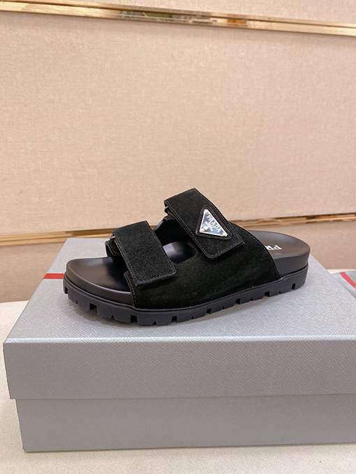 プラダ メンズスエードレザースリッパ
