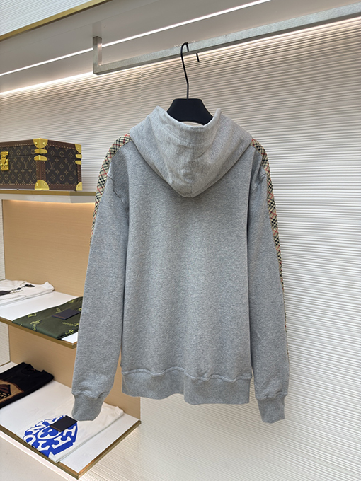 バーバリー ウェブトリムの刺繍ジップアップフード付きスパーカー