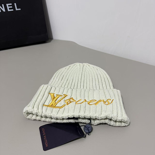 ルイヴィトン LV 刺繍ロゴニットキャップ