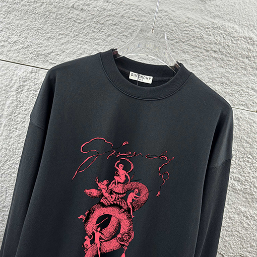 ジバンシイスーパーコピー シンプルな文字刺繍クルーネックスパーカー
