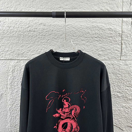 ジバンシイスーパーコピー シンプルな文字刺繍クルーネックスパーカー