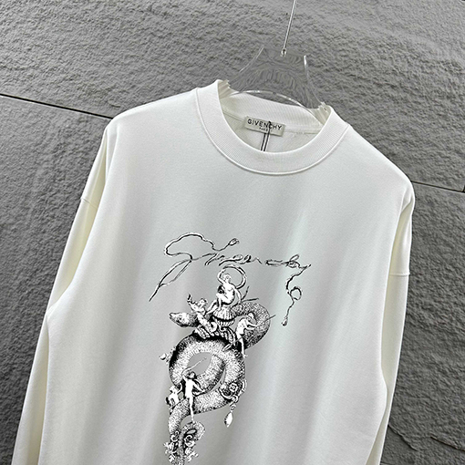 ジバンシイスーパーコピー シンプルな文字刺繍クルーネックスパーカー